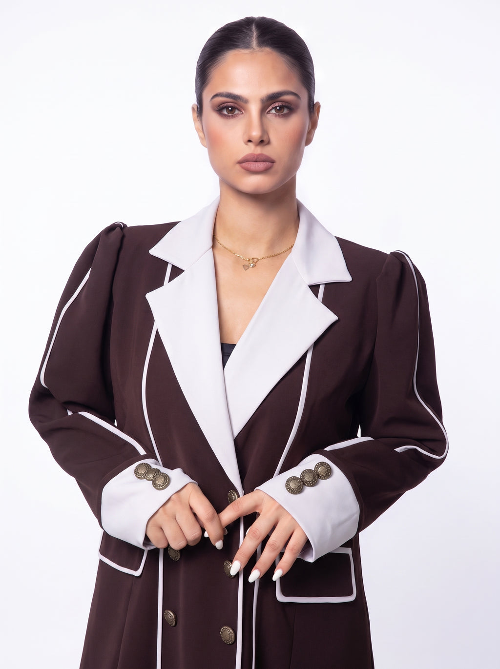 ASAMI 010 - Mauve Contrast-Lapel Abaya