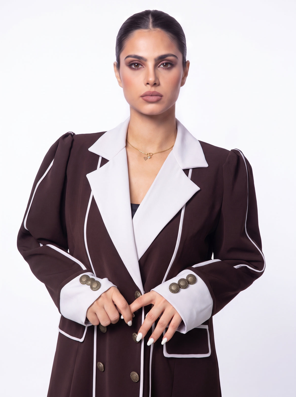 ASAMI 010 - Mauve Contrast-Lapel Abaya