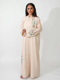 Pale Floral Embroidered Abaya