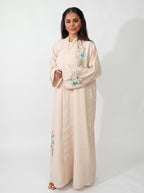 Pale Floral Embroidered Abaya