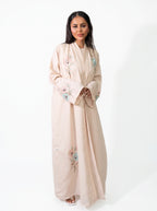 Pale Floral Embroidered Abaya