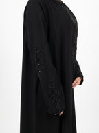 Black Tone on Tone Embroidered Abaya