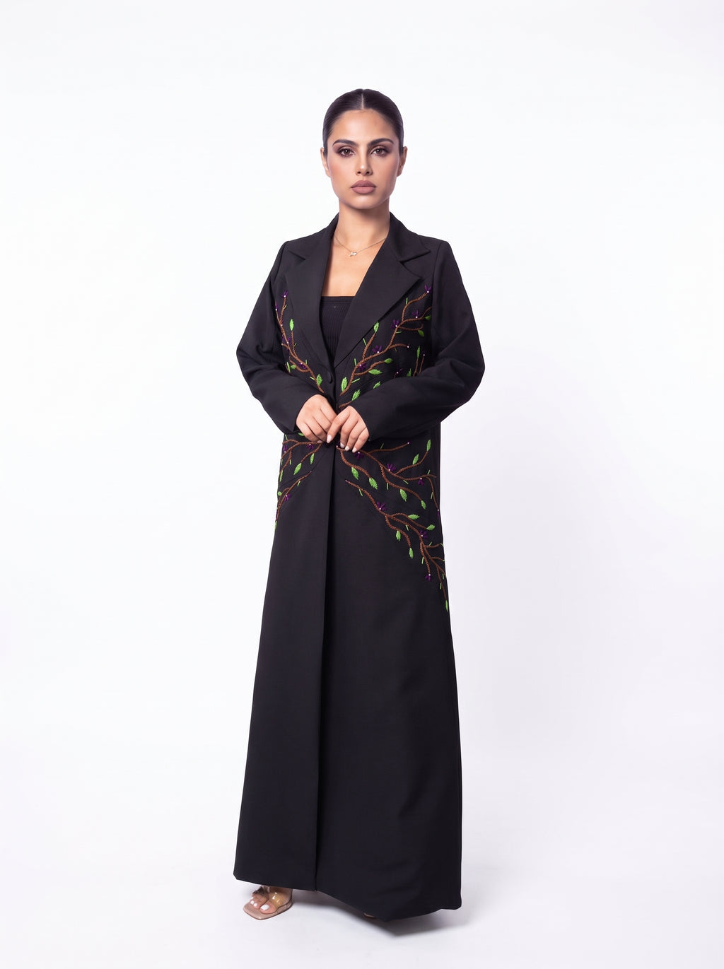 ASAMI 011 - Floral Vine Embroidered Abaya
