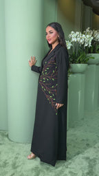 Floral Vine Embroidered Abaya — garment video