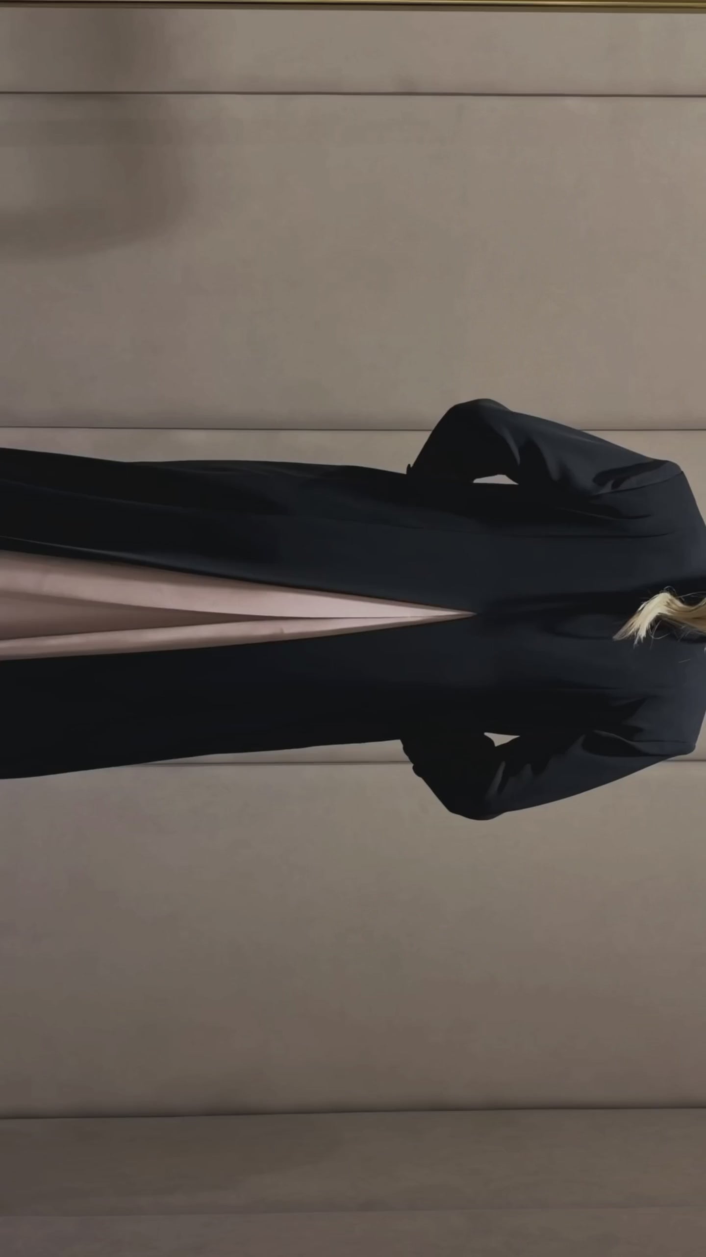 Black Beige Contrast Panel Abaya — garment video