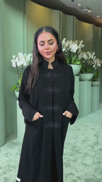 Black Tonal Panel Abaya — garment video